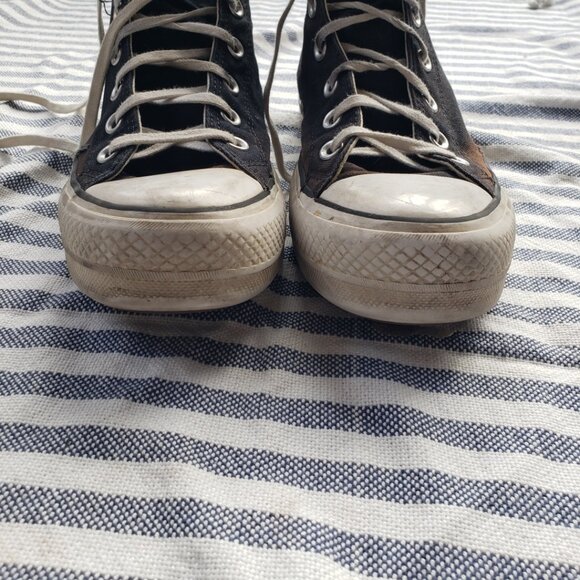 Converse Chuck Taylor All Star Hi Top Platform Sneakers Shoes Women's 8 Black - Picture 4 of 9